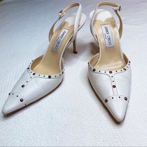 ‼️SOLD‼️ JIMMY CHOO Leather Studded Slingback Pumps